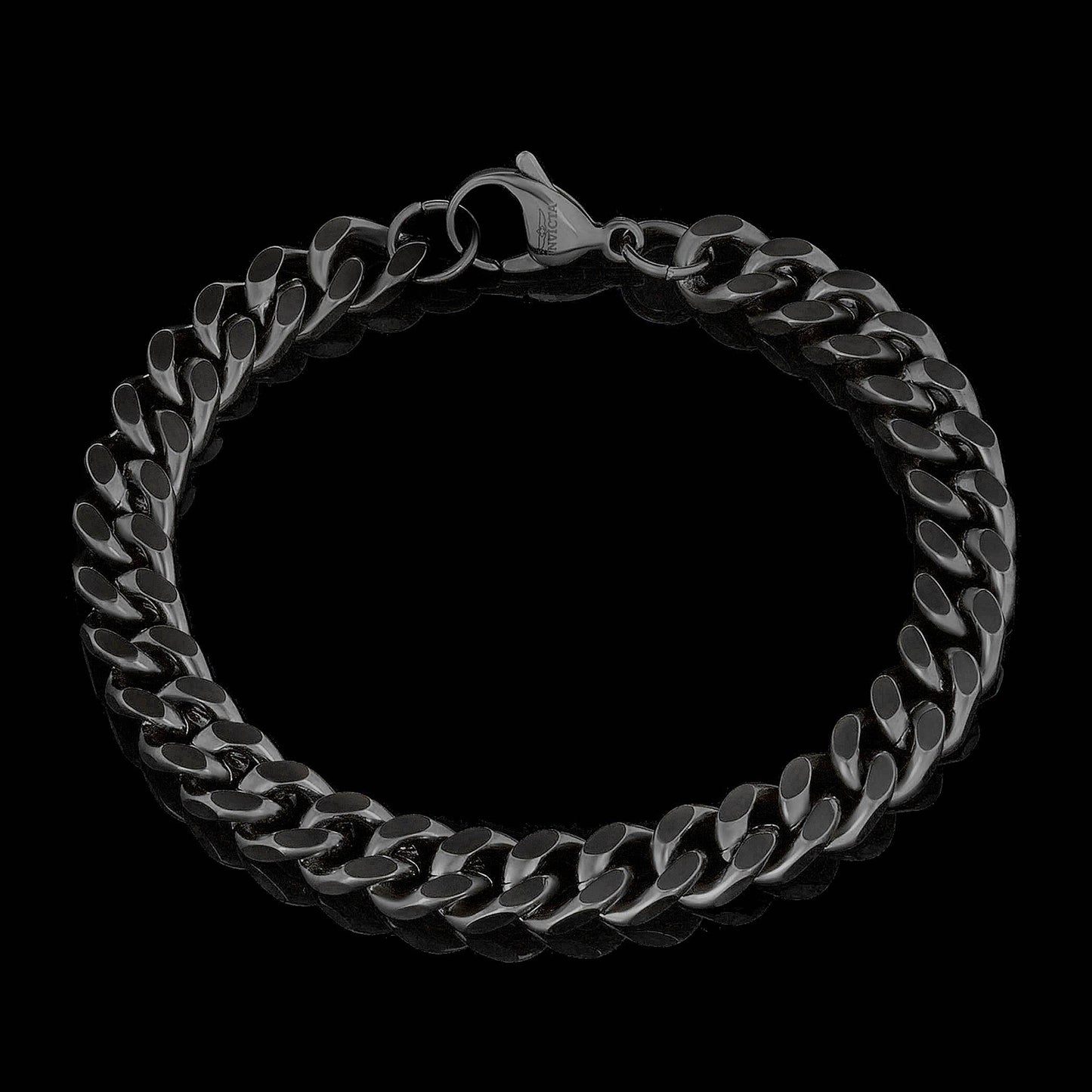 West Coast Jewelry - Invicta Jewelry Curb Chain Steel Bracelet (8.5mm) - 8.5": Silver