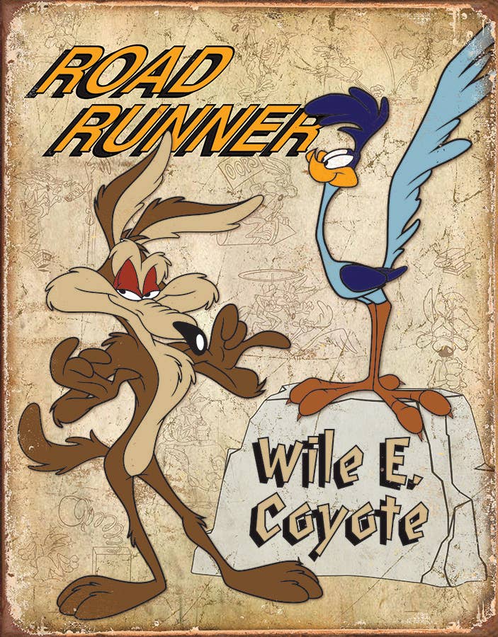 Desperate Enterprises Desperate Enterprises - Road Runner & Wyle E Coyote Tin Sign