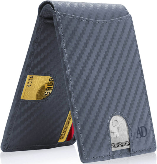 Access Denied Accessories Access Denied Accessories - Pull Strap Bifold Wallet: Blue Carbonfiber