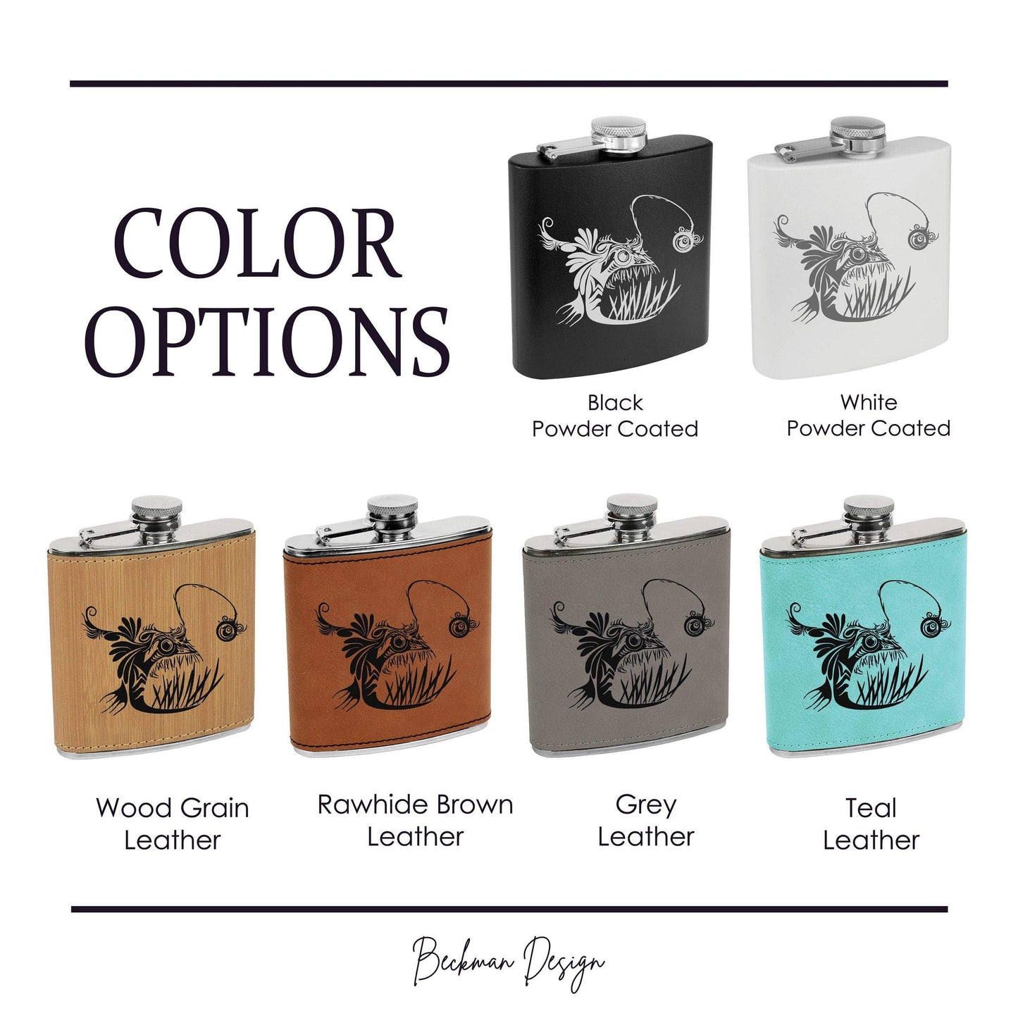 Beckman Design Beckman Design - Flask- Angler Fish: Leather / Gray