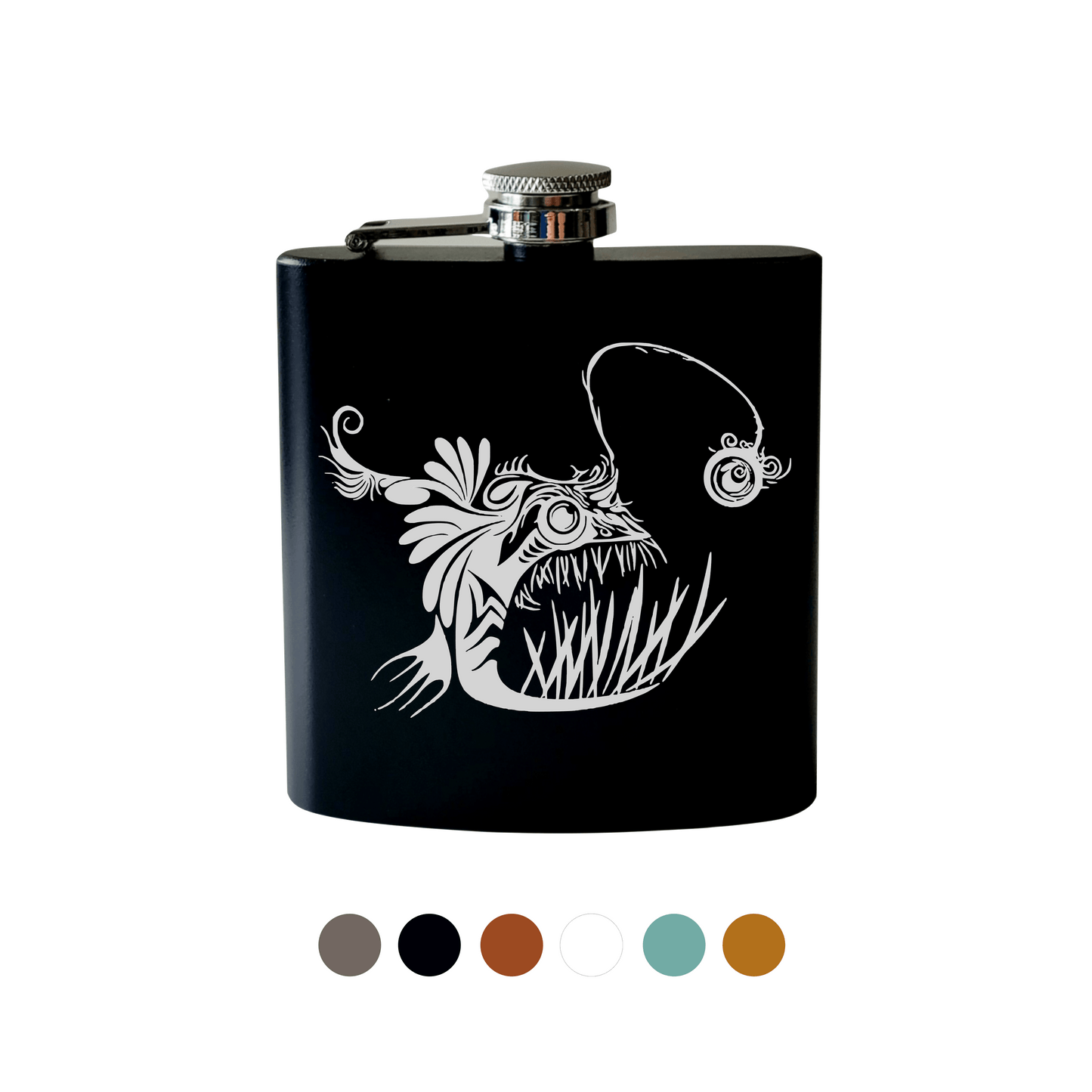 Beckman Design Beckman Design - Flask- Angler Fish: Leather / Gray