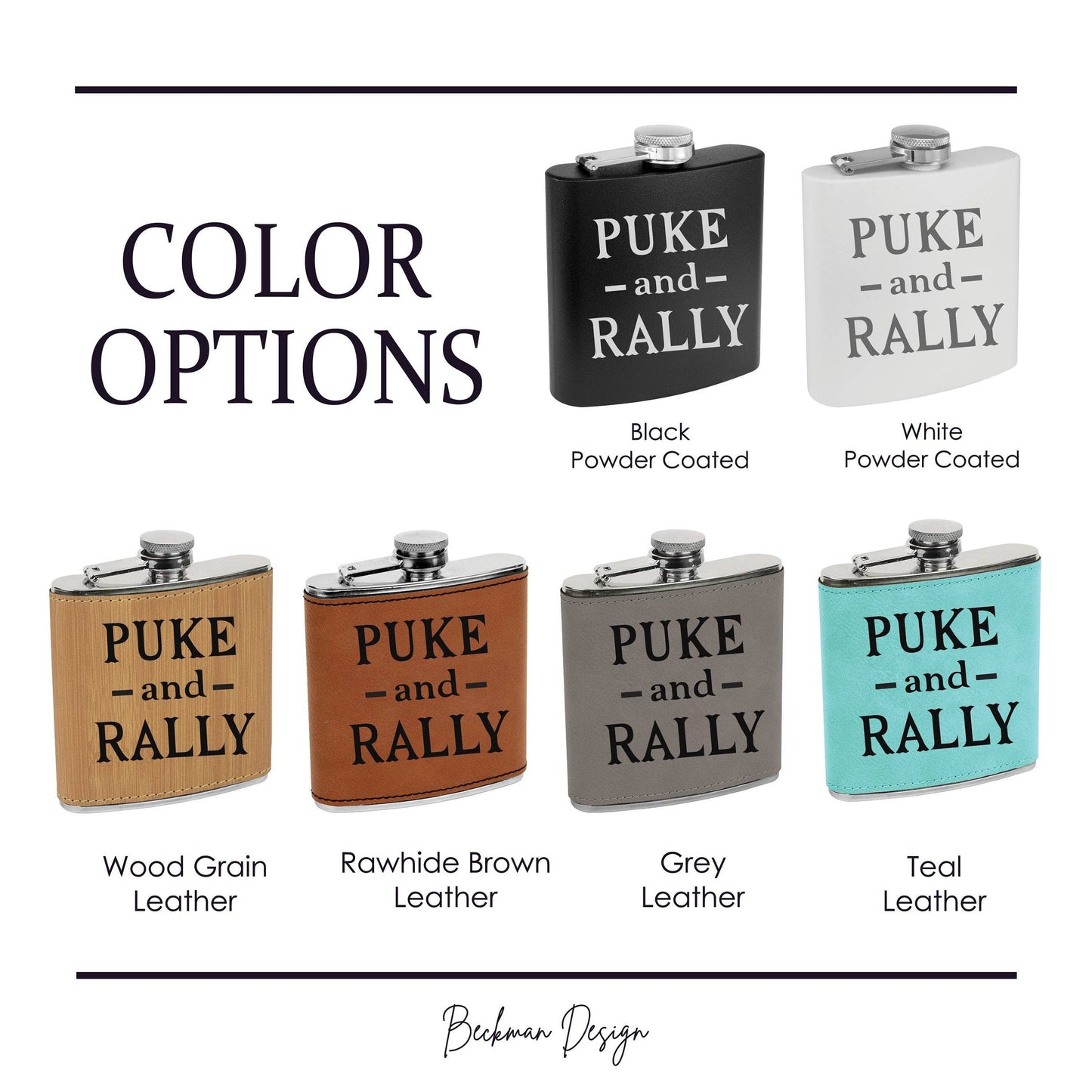 Beckman Design Beckman Design - Flask- Puke and Rally: Powdercoated / Black