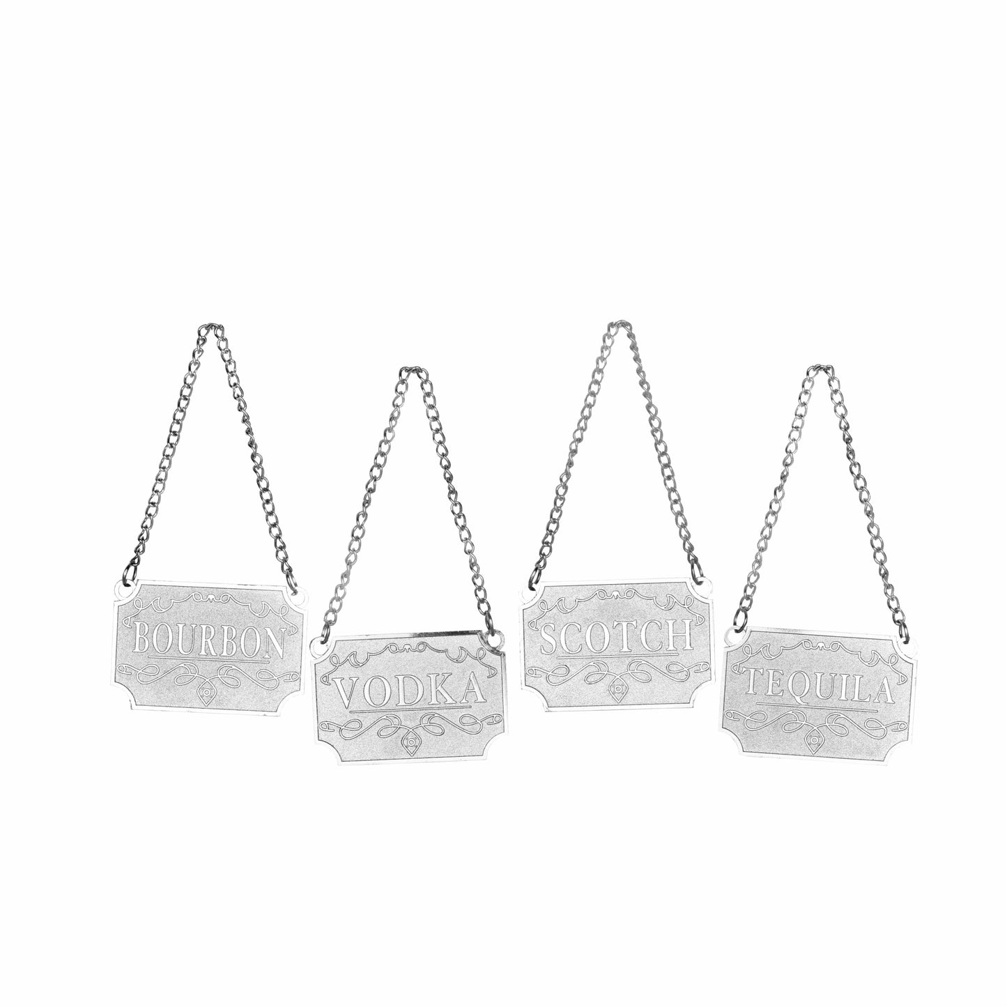 Bezrat Bezrat - Whiskey Decanter With Label Tags - Glass Airtight Stopper