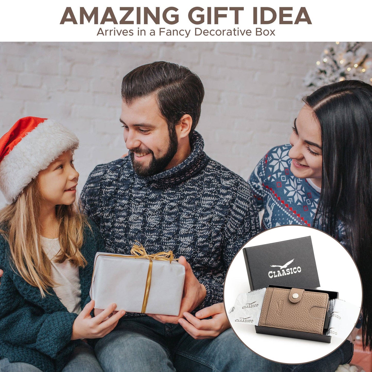 Claasico Claasico - Pop up Bifold Leather wallet: Black Smooth
