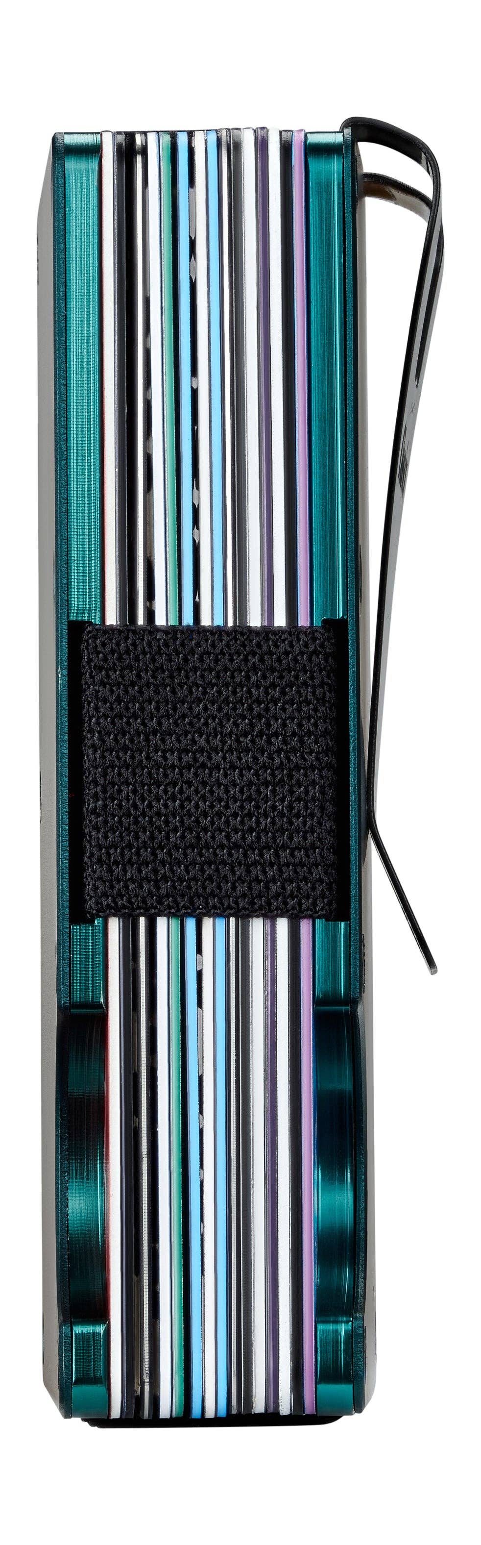 Claasico Claasico - Slim Metal Wallet & Money Clip - Card Holder, Expandable Elastic Strap Compatible with Apple Airtag: Green