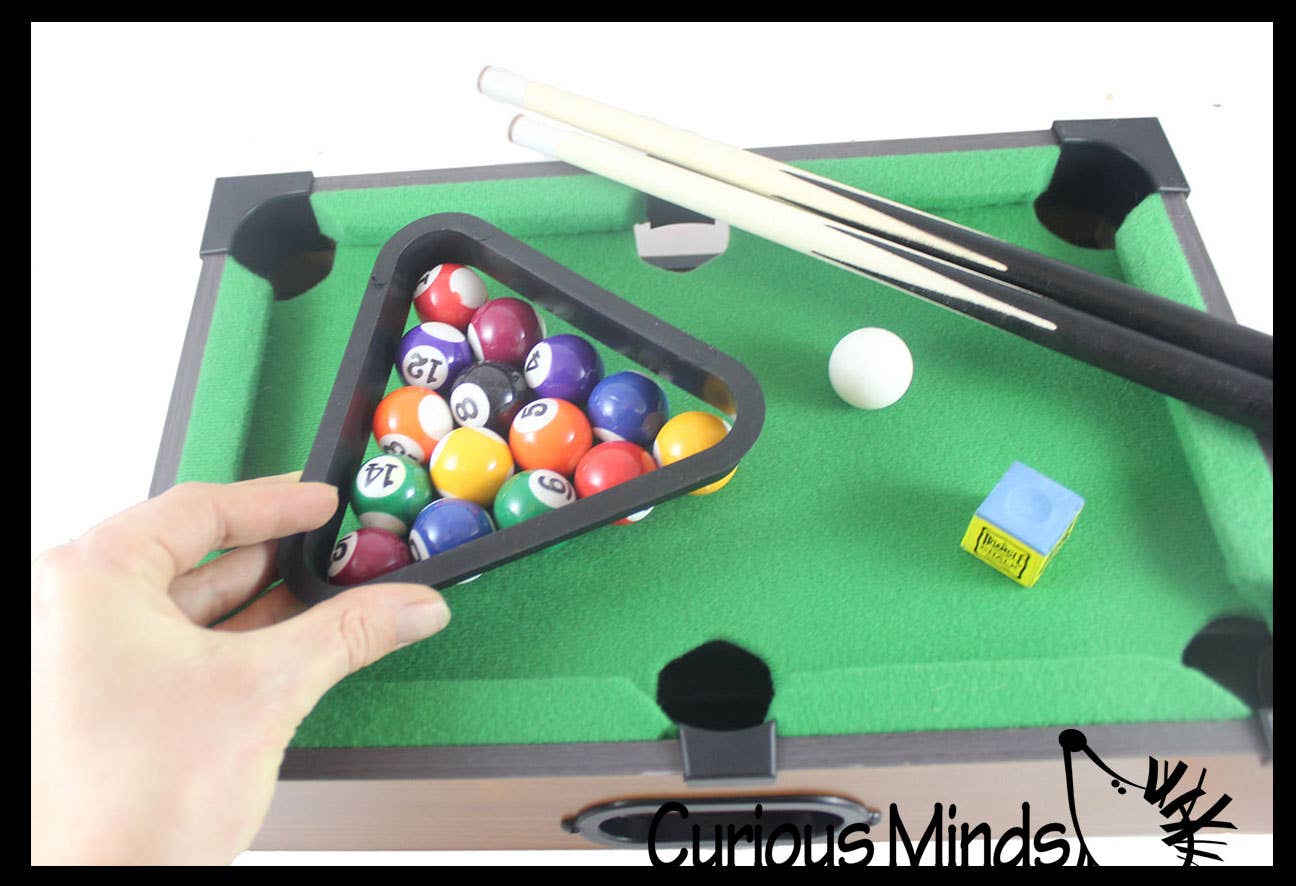 Curious Minds Toys Curious Minds Toys - Mini Billiards Pool Table Game Tabletop Small Replica Toy