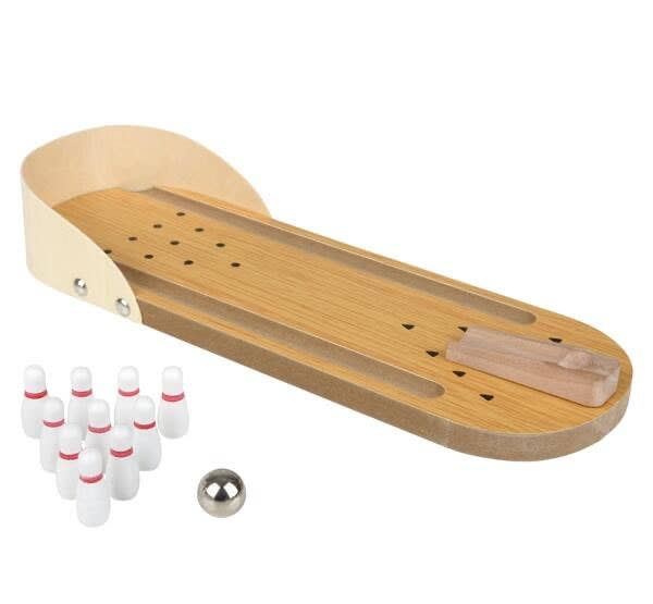 Curious Minds Toys Curious Minds Toys - Mini Bowling Game - Marble and Pins - Tabletop Small Replic