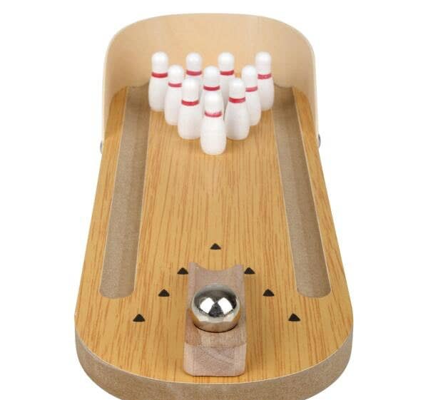 Curious Minds Toys Curious Minds Toys - Mini Bowling Game - Marble and Pins - Tabletop Small Replic