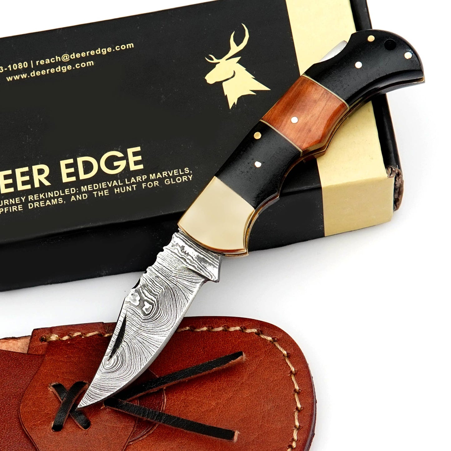 Deer Edge Deer Edge - Custom made pocket knife with premium quality leather case