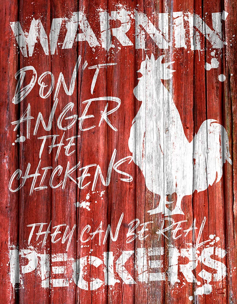 Desperate Enterprises Desperate Enterprises - Chicken Warnin Tin Sign