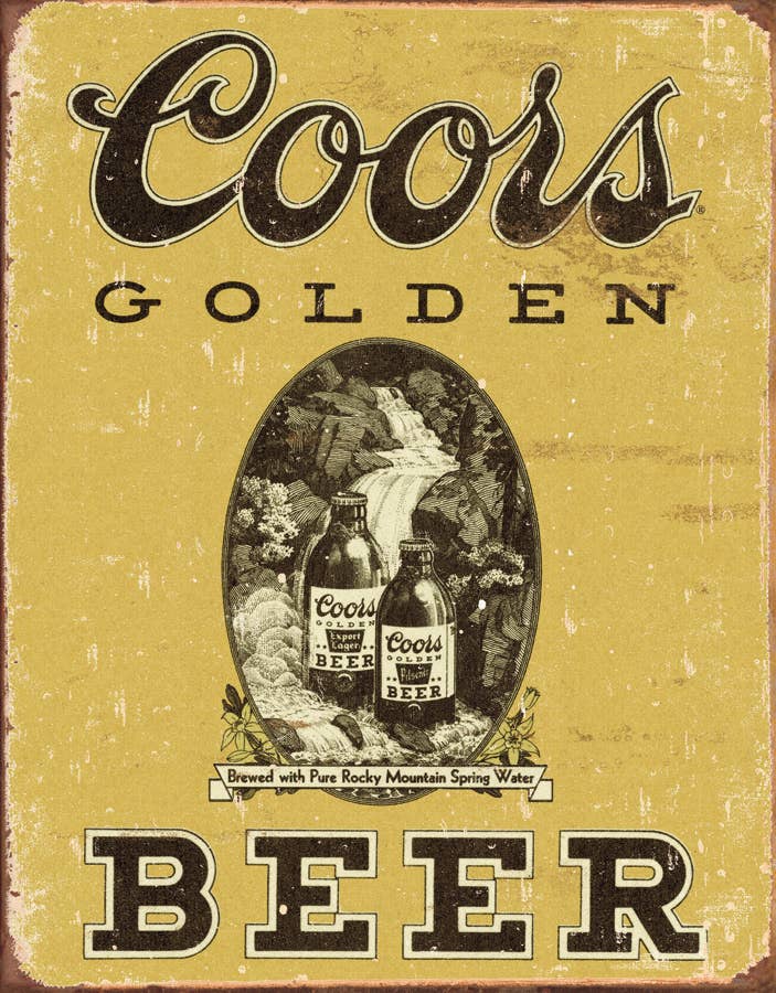 Desperate Enterprises Desperate Enterprises - COORS Golden Vintage Tin Sign