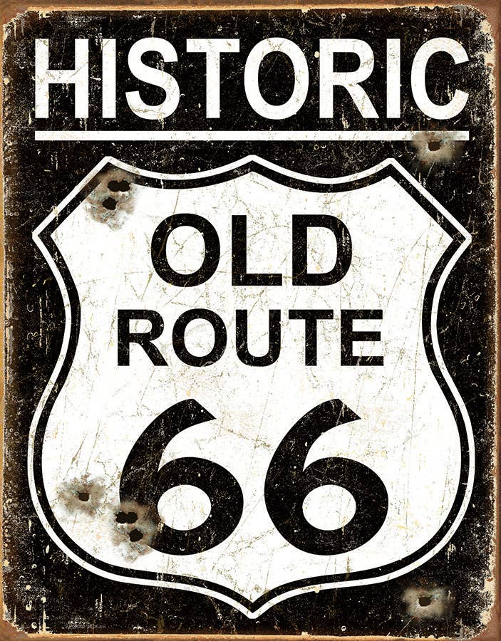 Desperate Enterprises Desperate Enterprises - Old Route 66 - Weathered Tin Sign