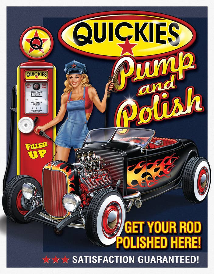 Desperate Enterprises Desperate Enterprises - Quickies Pump & Polish Tin Sign