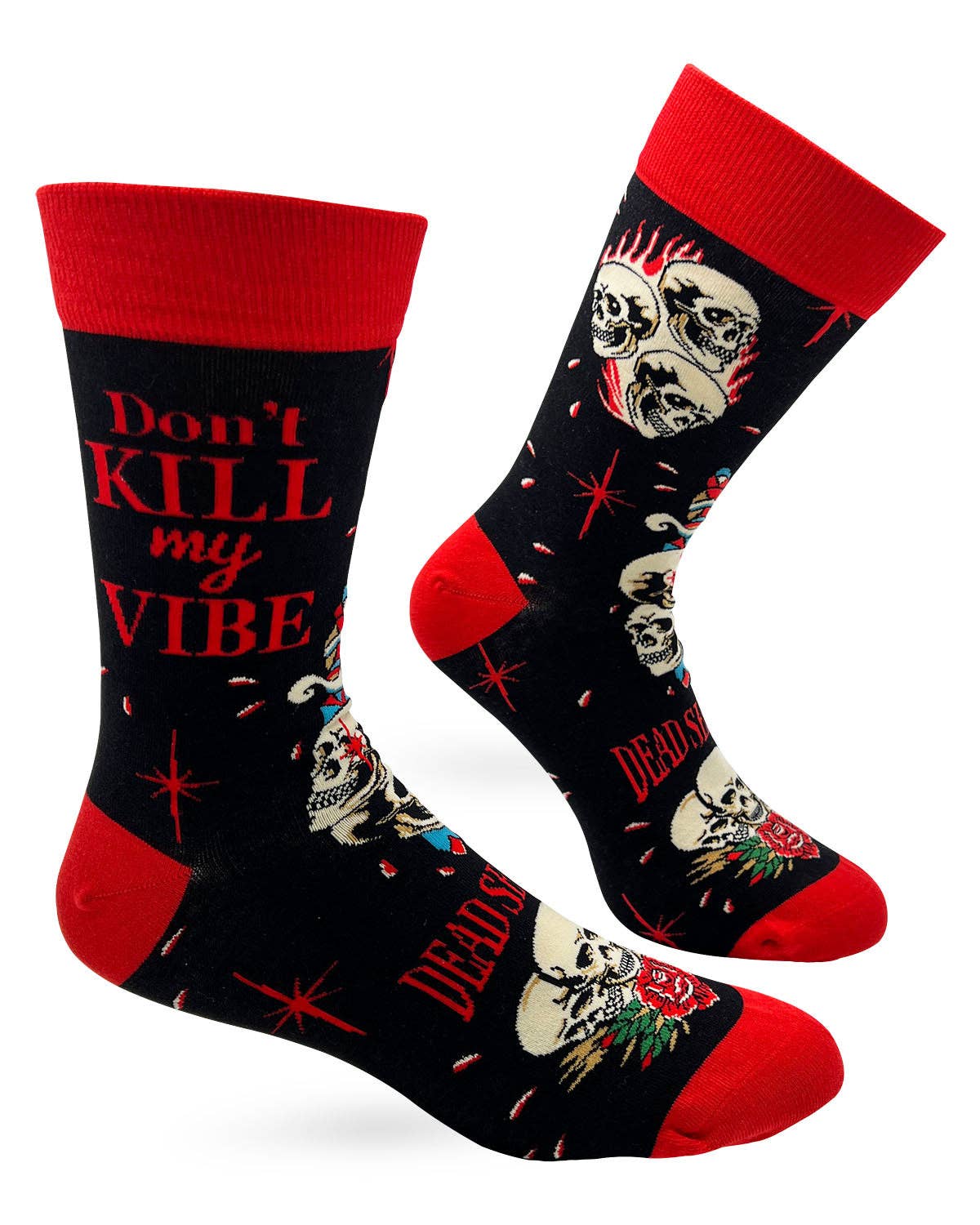 Fabdaz Fabdaz - Don't Kill My Vibe Dead Serious Men's Novelty Crew Socks