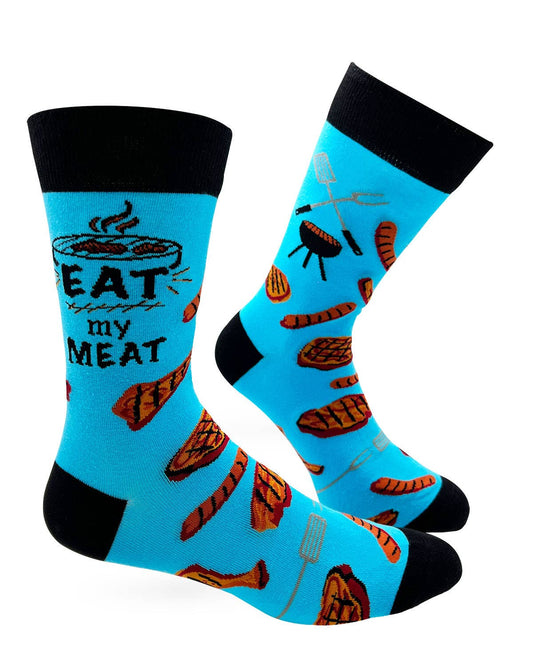 Fabdaz Fabdaz - Eat My Meat Men's Novelty Crew Socks