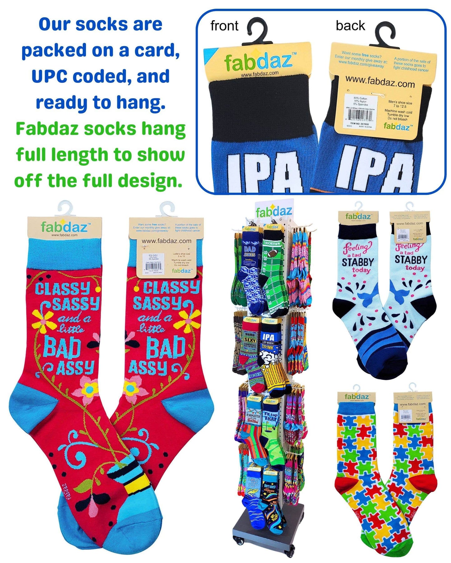 Fabdaz Fabdaz - Protect Your Nuts Men's Novelty Crew Socks