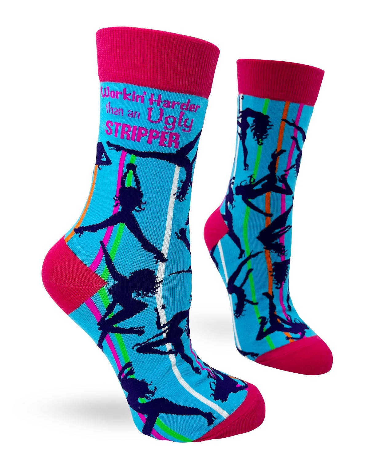 Fabdaz Fabdaz - Workin' Harder Than an Ugly Stripper Women's Crew Socks