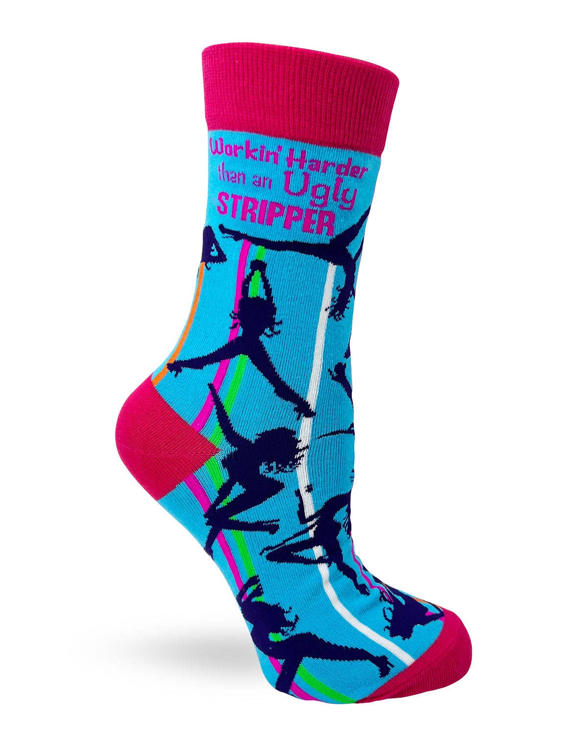 Fabdaz Fabdaz - Workin' Harder Than an Ugly Stripper Women's Crew Socks
