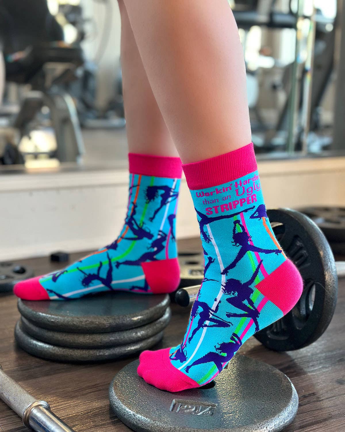 Fabdaz Fabdaz - Workin' Harder Than an Ugly Stripper Women's Crew Socks