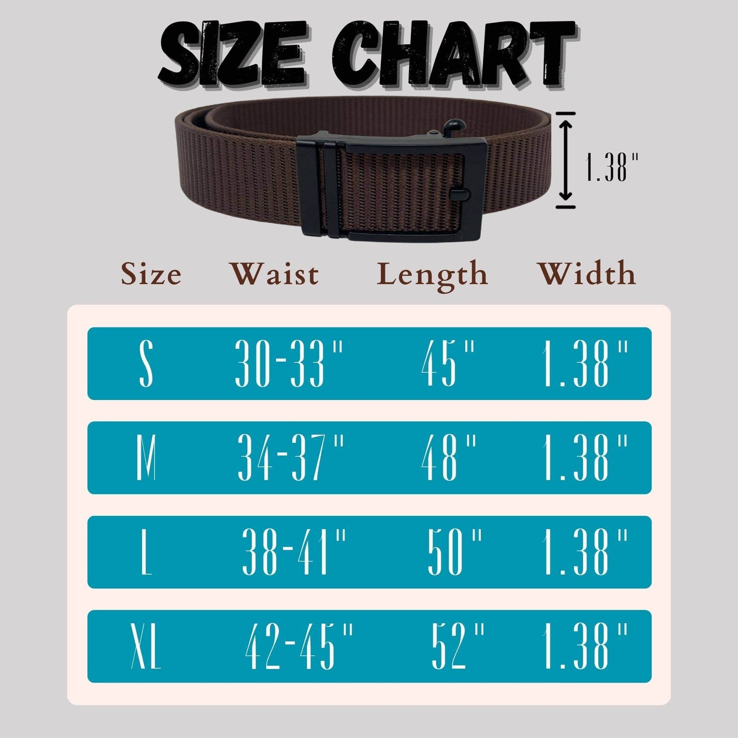 Funky Junque Funky Junque - Nylon Ratchet Belt - Brown: X-Large (Pant Size 42"-45")