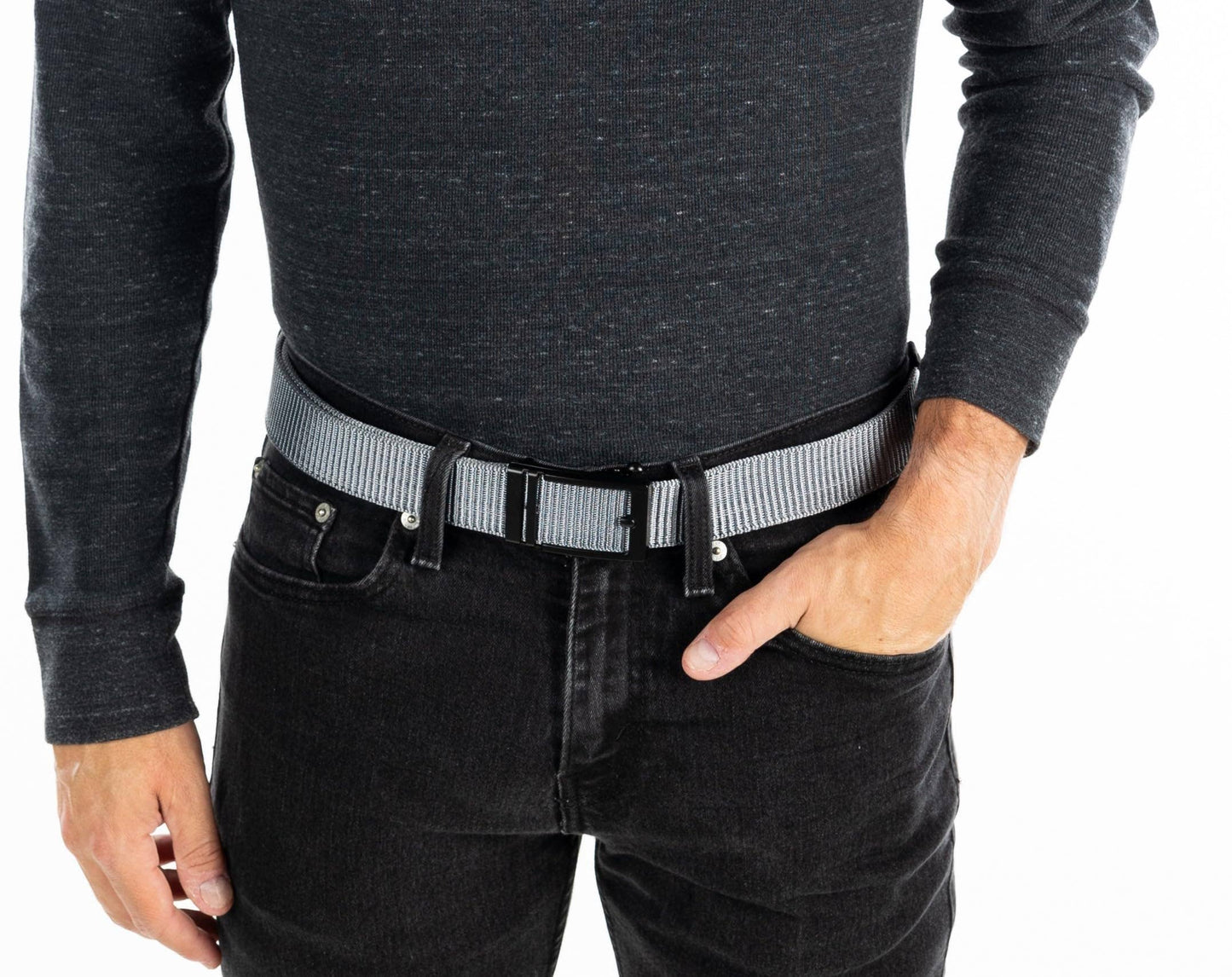 Funky Junque Funky Junque - Nylon Ratchet Belt - Grey: Large (Pant Size 38"-41")
