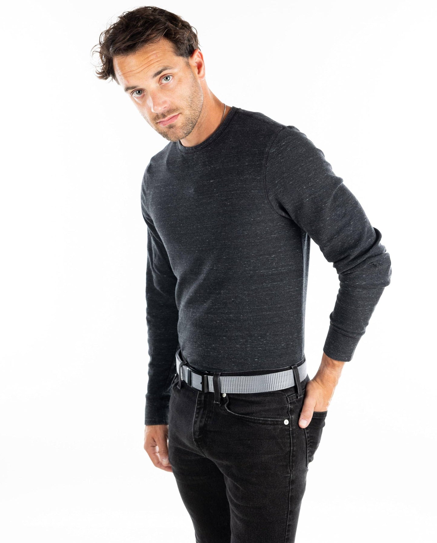Funky Junque Funky Junque - Nylon Ratchet Belt - Grey: Large (Pant Size 38"-41")