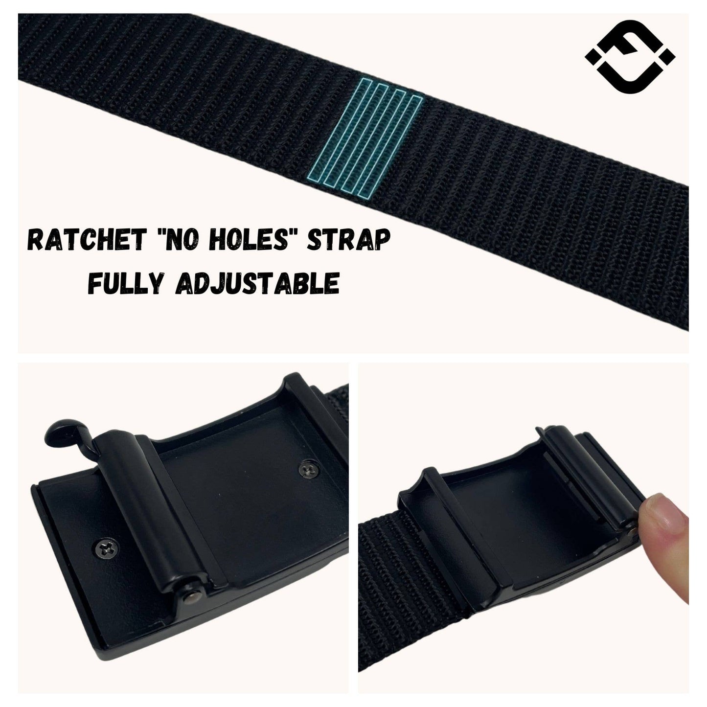 Funky Junque Nylon Ratchet Belt - Black: Large (Pant Size 38"-41")