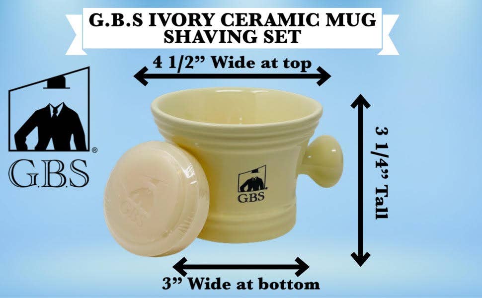 GBS GBS - GBS 3 Piece Mug, brush and Shaving soap Set: Black