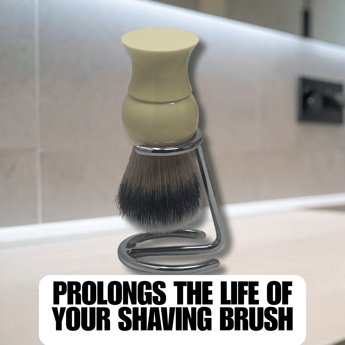 GENTS FINE GROOMING PRODUCTS GENTS FINE GROOMING PRODUCTS - Chrome Shaving Brush Stand – Compact 2.75” Tall Metal Holder