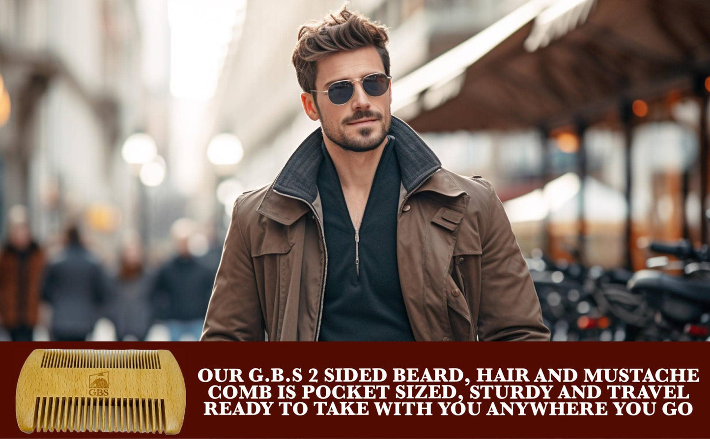 GENTS FINE GROOMING PRODUCTS GENTS FINE GROOMING PRODUCTS - GENTS Fine Grooming Products 2 Sided Wooden Beard Comb