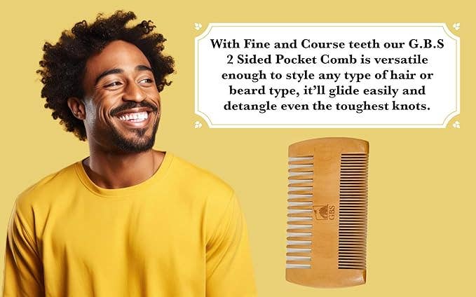 GENTS FINE GROOMING PRODUCTS GENTS FINE GROOMING PRODUCTS - GENTS Fine Grooming Products 2 Sided Wooden Beard Comb