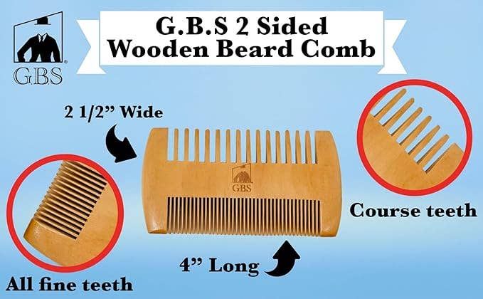 GENTS FINE GROOMING PRODUCTS GENTS FINE GROOMING PRODUCTS - GENTS Fine Grooming Products 2 Sided Wooden Beard Comb