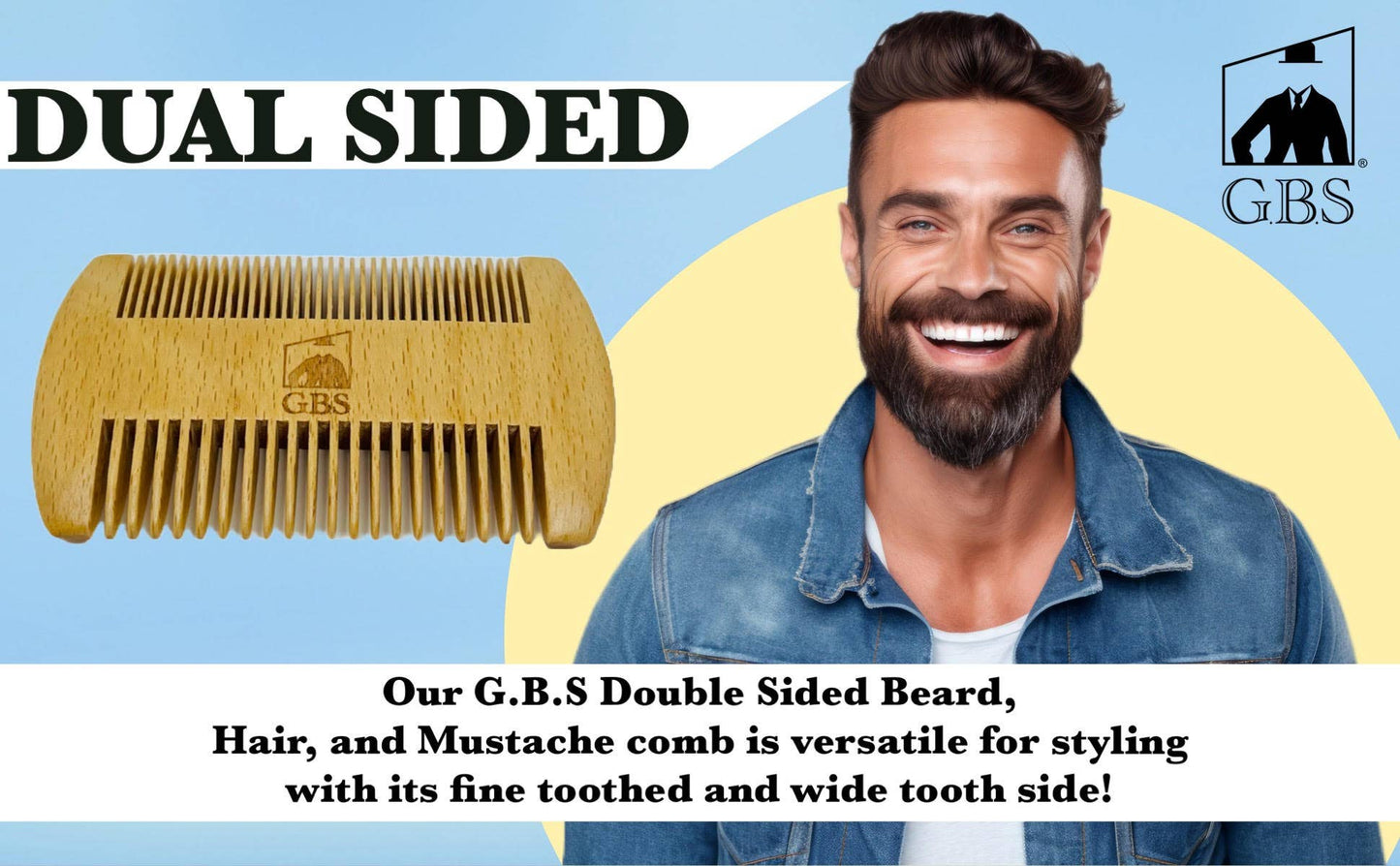 GENTS FINE GROOMING PRODUCTS GENTS FINE GROOMING PRODUCTS - GENTS Fine Grooming Products 2 Sided Wooden Beard Comb
