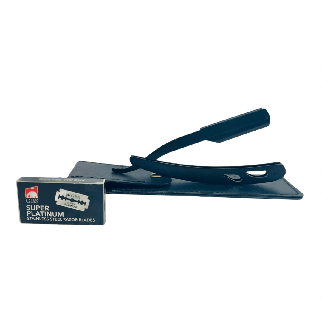 GENTS FINE GROOMING PRODUCTS GENTS FINE GROOMING PRODUCTS - GENTS Shavette with 2 holes Razor Case and 10 Pack of blades: Stainless