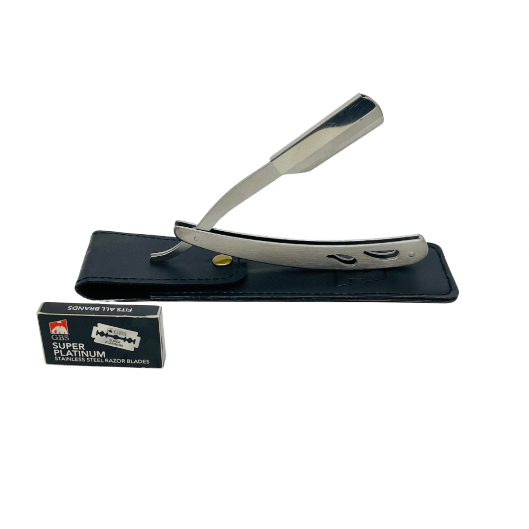 GENTS FINE GROOMING PRODUCTS GENTS FINE GROOMING PRODUCTS - GENTS Shavette with 2 holes Razor Case and 10 Pack of blades: Stainless