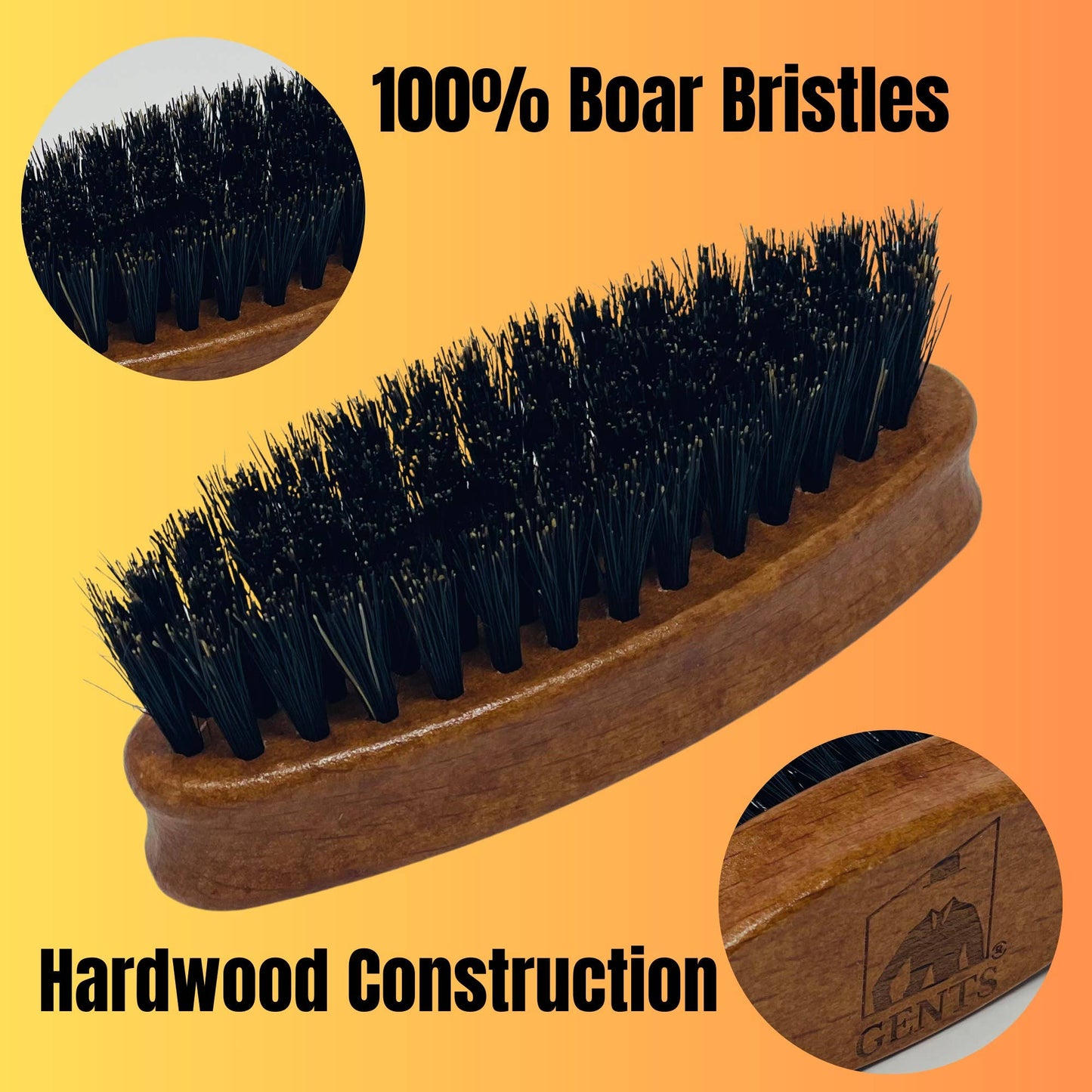 GENTS FINE GROOMING PRODUCTS GENTS FINE GROOMING PRODUCTS - Gents Wood Mini Travel Beard Brush - 100% Boar Bristles