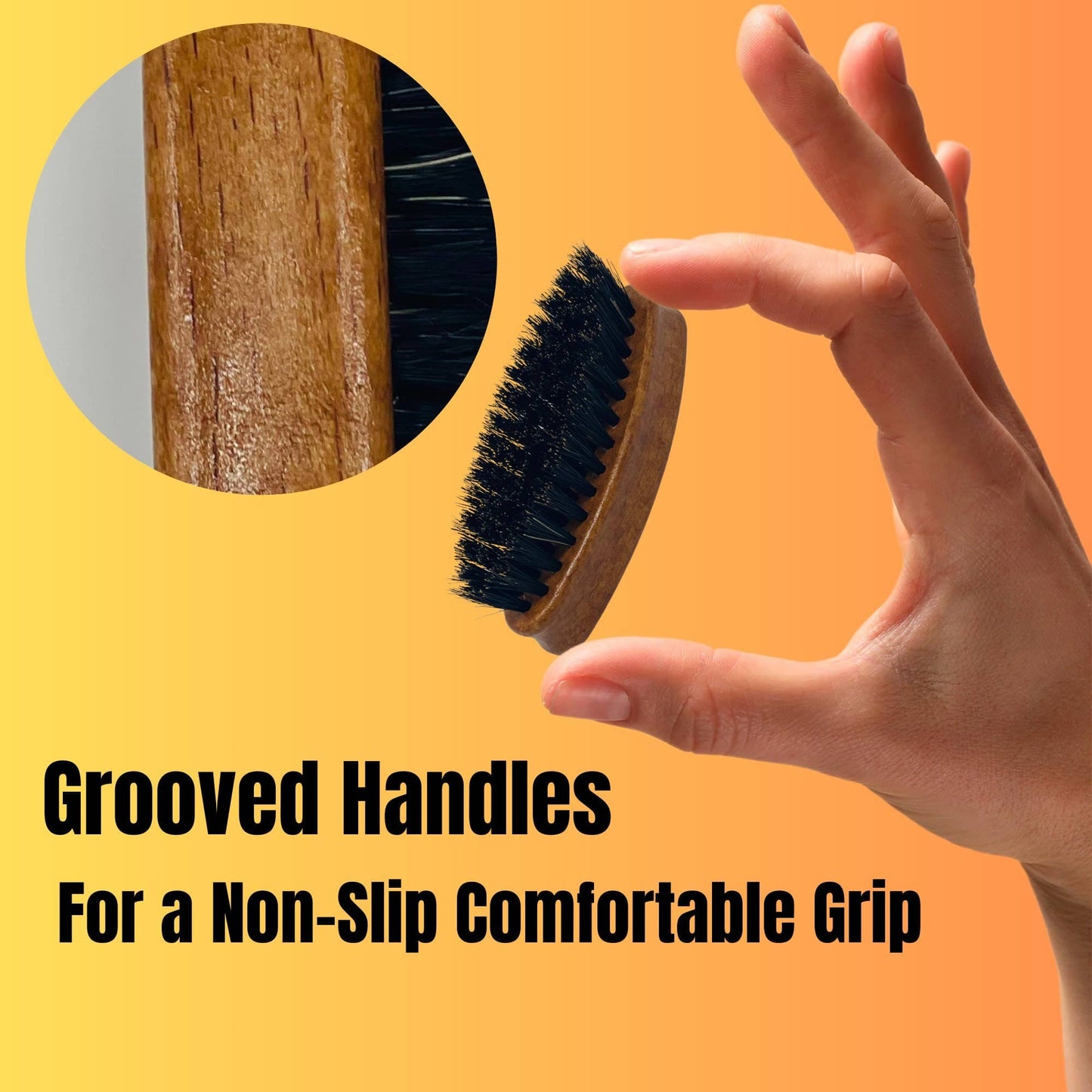 GENTS FINE GROOMING PRODUCTS GENTS FINE GROOMING PRODUCTS - Gents Wood Mini Travel Beard Brush - 100% Boar Bristles