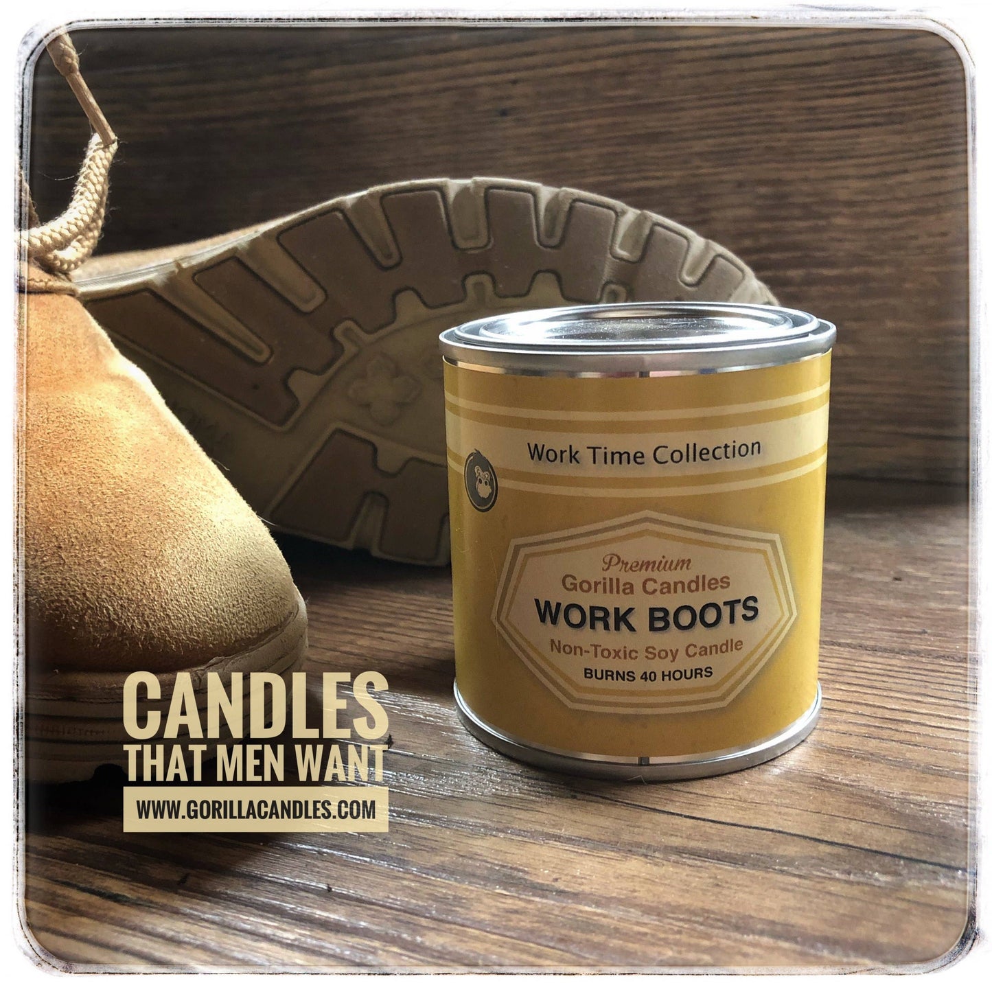 Gorilla Candles Gorilla Candles - New Leather Work Boots Scented Candle