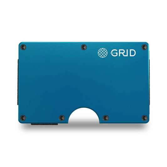 GRID Wallet GRID Wallet - Grid Wallet // Blue Aluminum: Blue / Aluminum / 3.38"L x 2.12"W x 0.23"H
