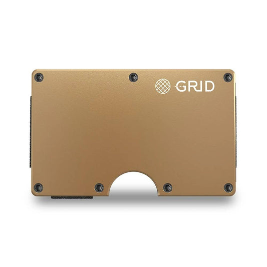 GRID Wallet GRID Wallet - Grid Wallet // Gold Aluminum: Gold / Aluminum / 3.38"L x 2.12"W x 0.23"H