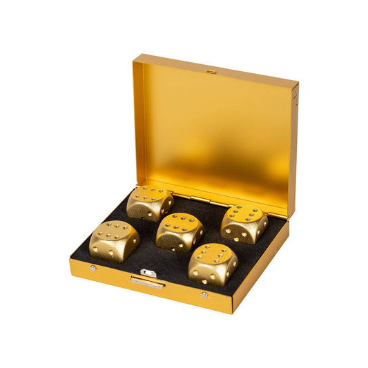 Mad Man Gold Mad Man - Men's Brushed Stainless Dice Set