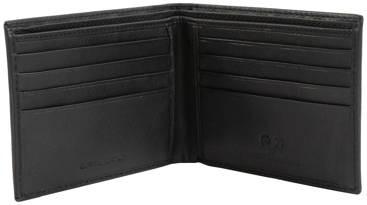 Magid Magid - Jack Abrahams Gift Box Goat Nappa Leather Bi-Fold Minimalist Wallet Black/Cognac: Black/Cognac - 4" H x 1" D x 5" L