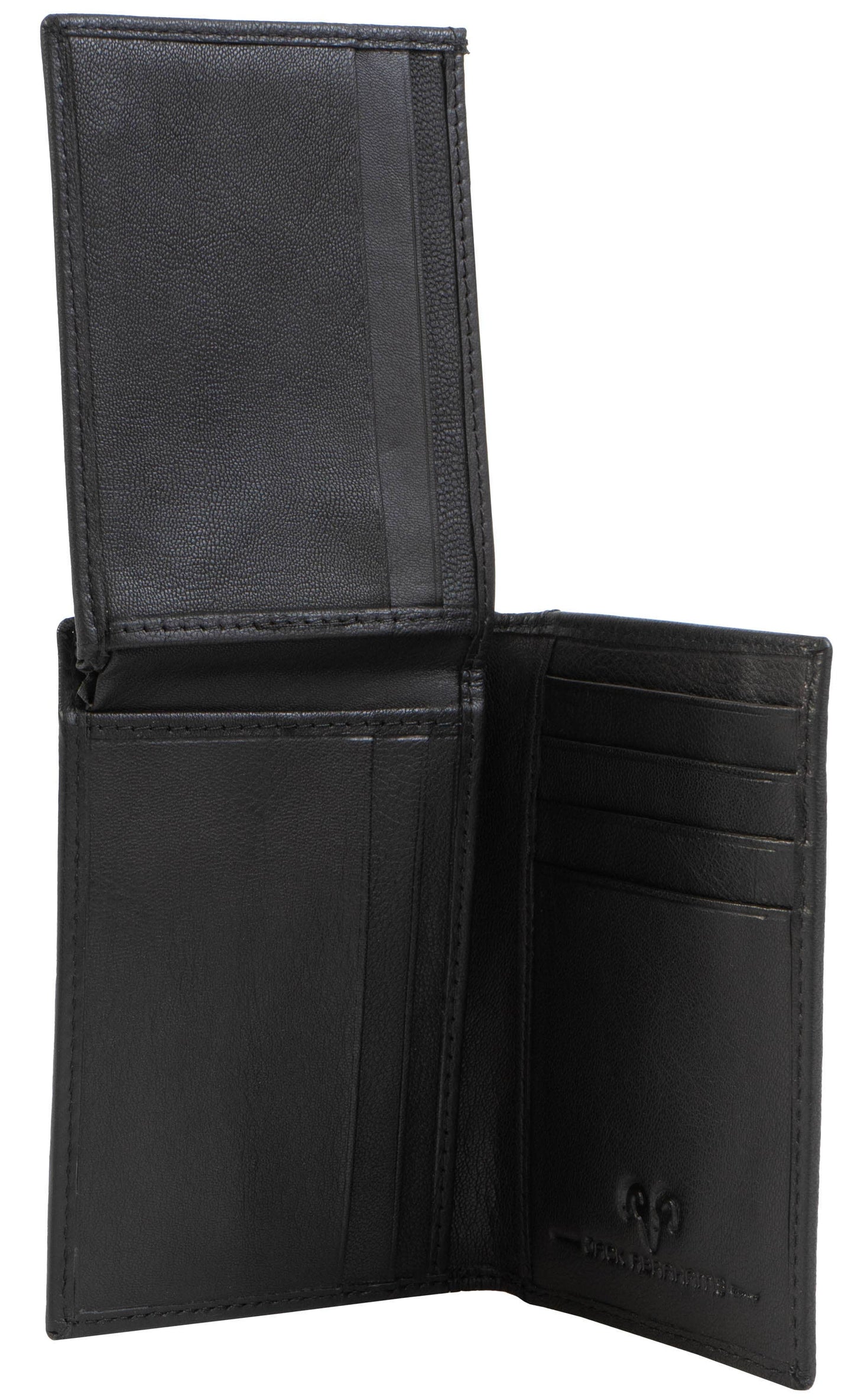 Magid Magid - Jack Abrahams Goat Nappa Leather Bi-Fold Boxed Wallet with Flip ID Case Black: Black - 4" H x 1" D x 5" L