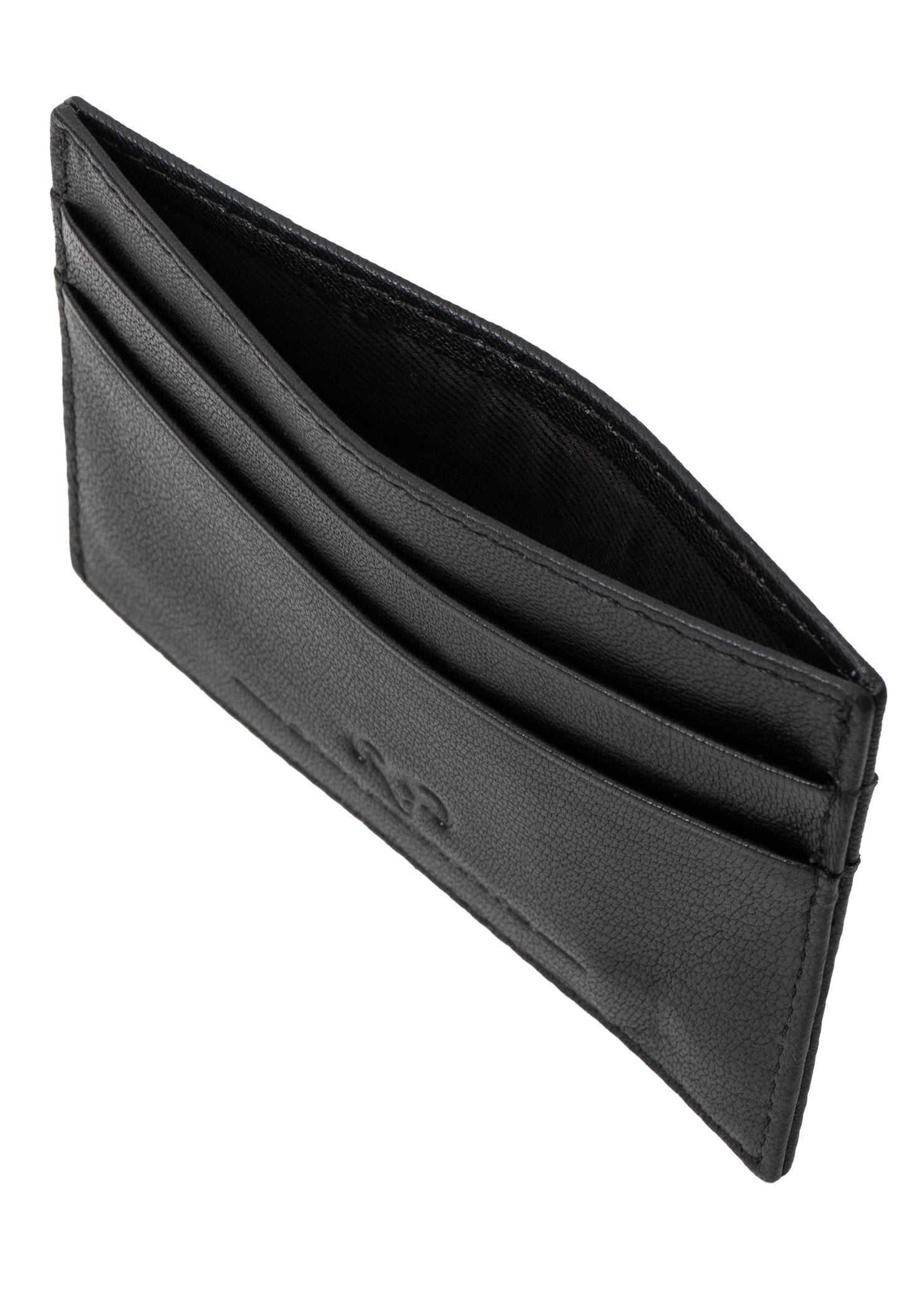 Magid Magid - Jack Abrahams Goat Nappa Leather Card Case Front Pocket Wallet Black: Black - 4" H x 1" D x 5" L