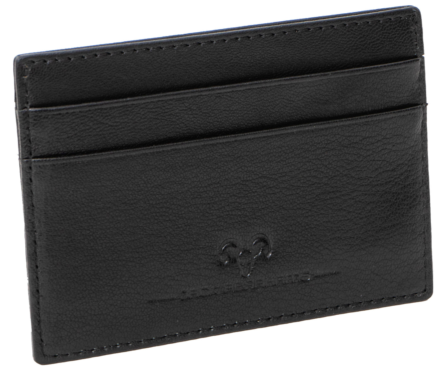 Magid Magid - Jack Abrahams Goat Nappa Leather Card Case Front Pocket Wallet Black: Black - 4" H x 1" D x 5" L