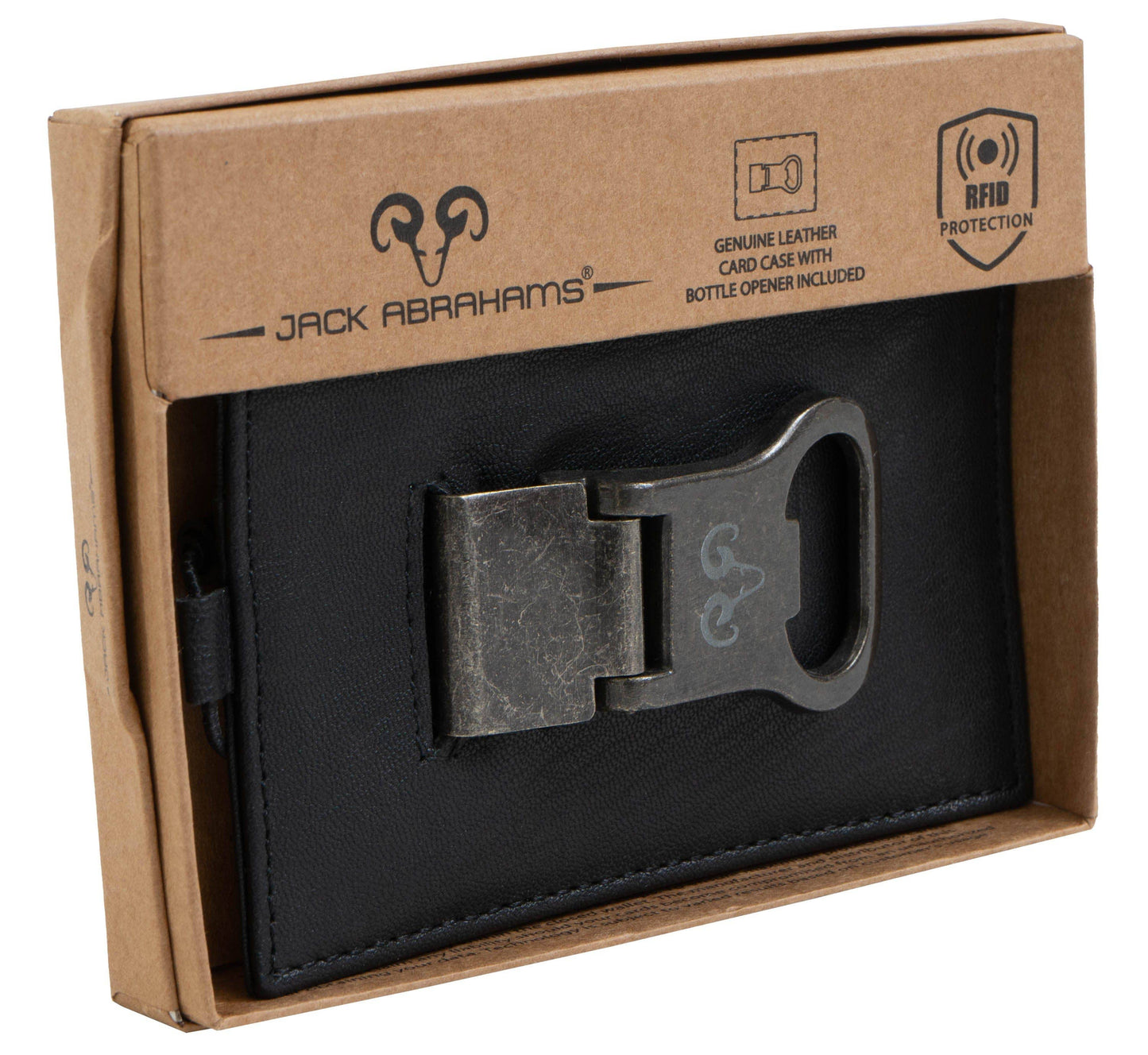 Magid Magid - Jack Abrahams Goat Nappa Leather Card Case Wallet Black: Black - 4" H x 1" D x 5" L