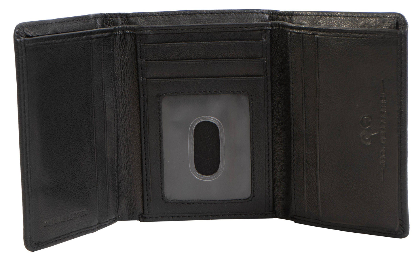 Magid Magid - Jack Abrahams Goat Nappa Leather Tri-Fold Wallet Black/Cognac: Black/Cognac - 4" H x 1" D x 5" L