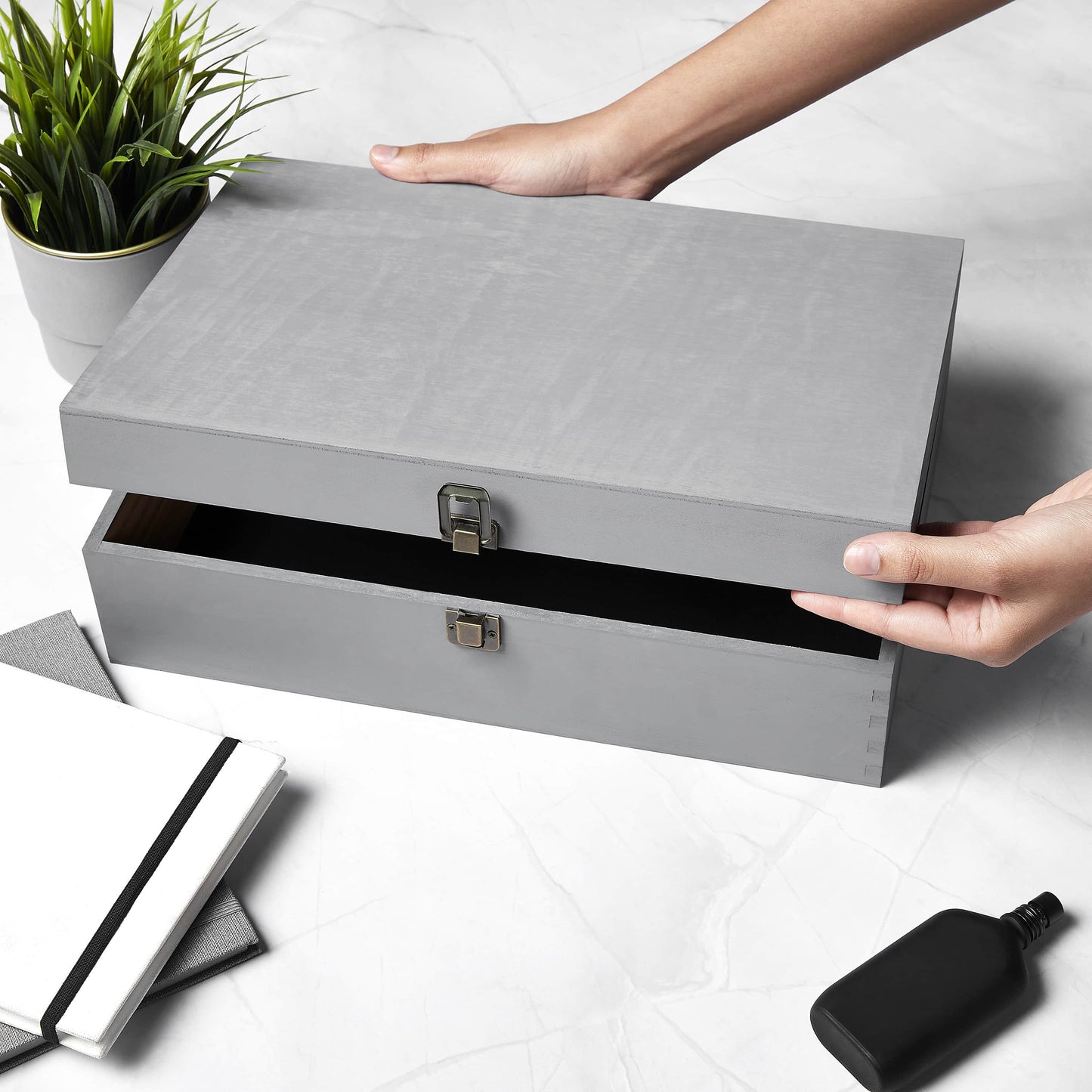 MakerFlo MakerFlo - Wood Memory Boxes, XL: Dark Walnut / Case of 6
