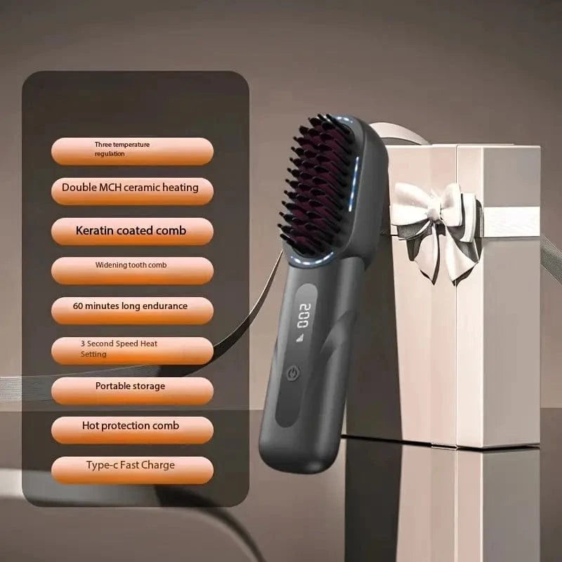Man Up Beard Brush Portable Heated Beard/Hair Brush