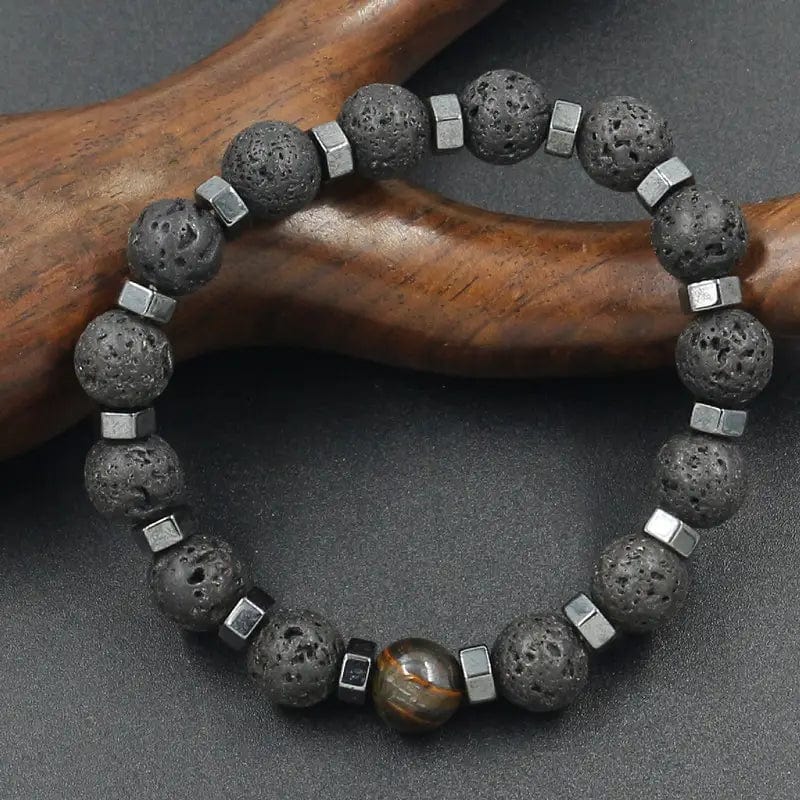 Man Up Bracelet Single Tigers Eye & Lava